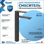 Превью фото №2  Teymi Смеситель для раковины Ellie высокий, черный матовый T10210