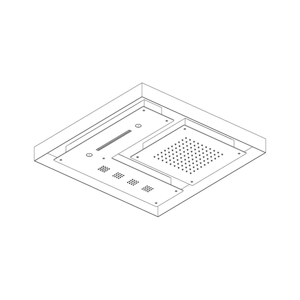 Фото №7  SF131BXX AQUAelite Modula верхний душ с 4-мя режимами, 620x620 мм Нержавеющая сталь шлиф., 03Q/5353