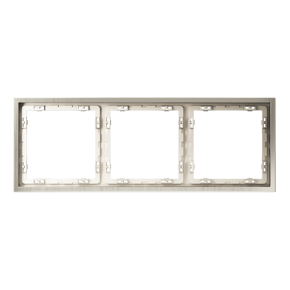 Фото №4  Рамка VOLTUM Рамка металлическая на 3 поста, S70 Metal (никель)