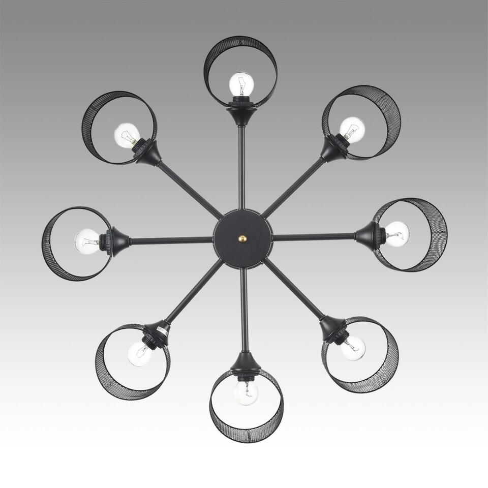 Фото №12  Люстра LUMION 8238/8C COUNTY LN26 310 черный металл Люстра потолочная Е27 8*60W 220V TIDINA