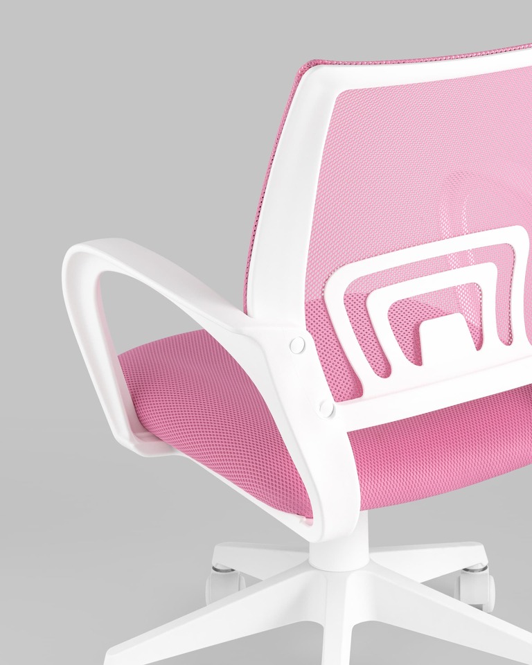 Фото №9  Кресло Кресло офисное TopChairs ST-BASIC-W розовый крестовина пластик белый