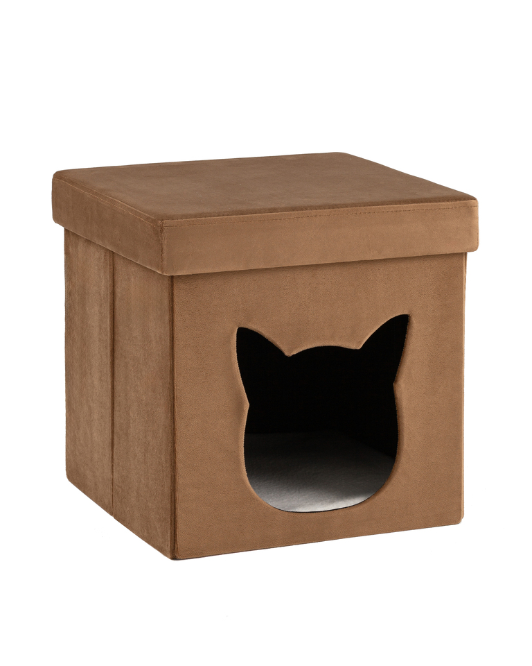 Фото №6  Пуф складной с ящиком Store Pet коричневый