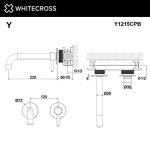 Превью фото №3  Смеситель для умывальника скрытого монтажа WHITECROSS Y Y1215CPB (брашированная медь)