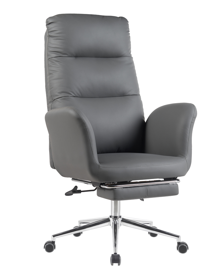 Фото №6  Кресло руководителя TopChairs Solid NC с оттоманкой серый