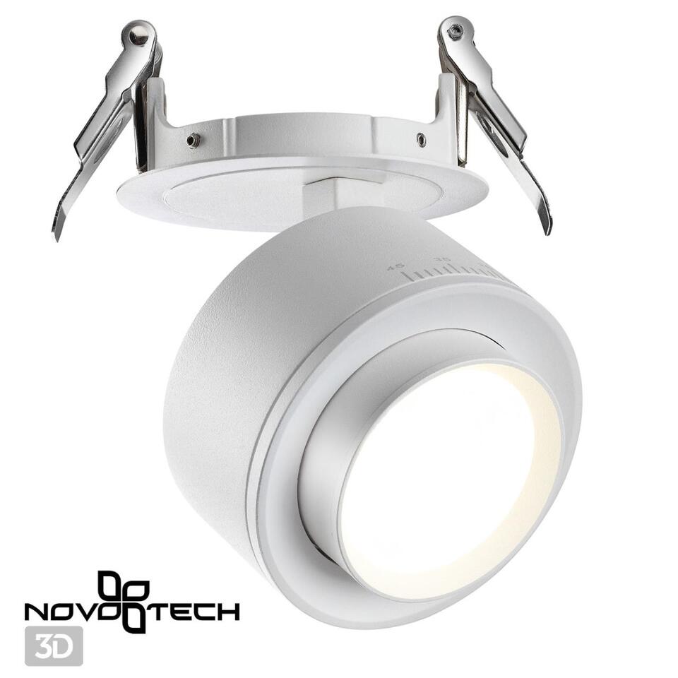 Фото №7  NOVOTECH 358945 SPOT NT22 456 белый Светильник встраиваемый светодиодный IP20 LED 4000К 18W 220V EDDY