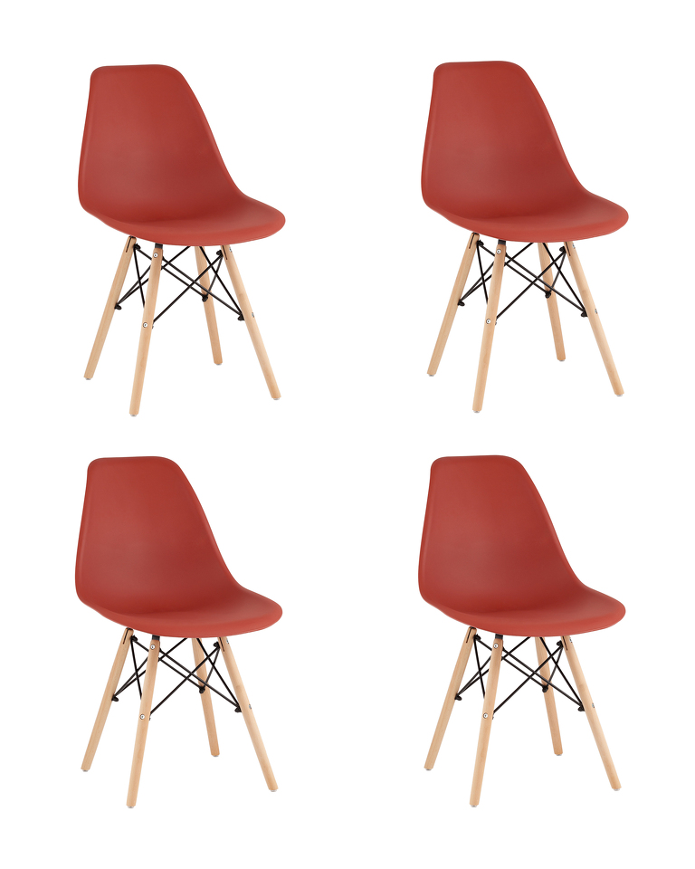 Фото №1  Стул Eames Style DSW терракотовый x4 (разборный каркас)