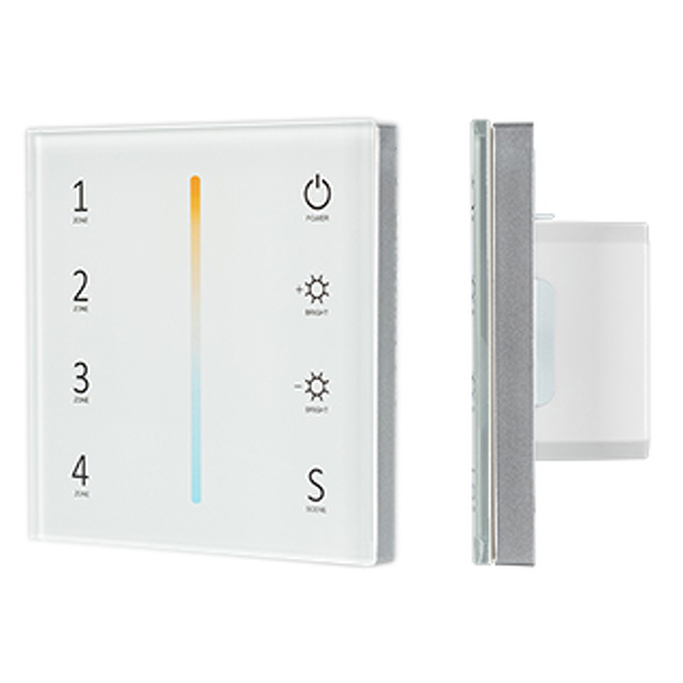 Фото №1  Arlight Панель Sens SMART-P38-MIX White (230V, 4 зоны, 2.4G) ( IP20 Пластик, 5 лет)