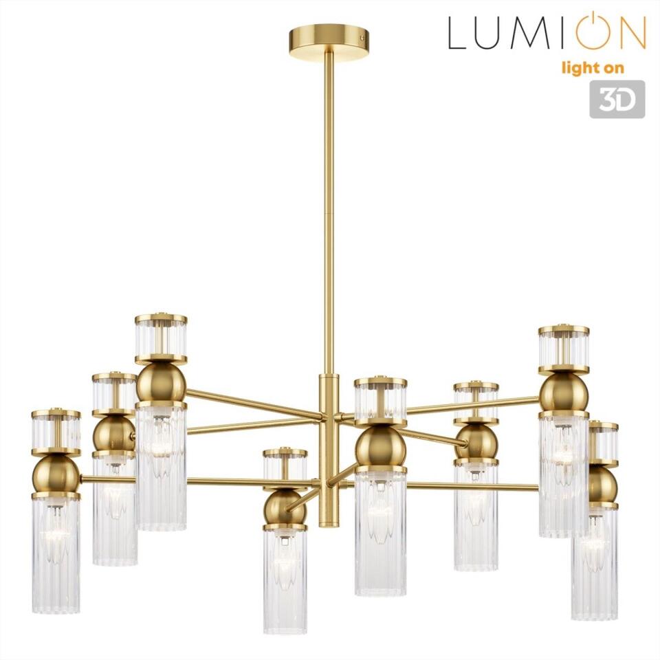 Фото №7  Люстра LUMION 8276/8 MODERNI LN26 162 латунь/прозрачный, металл/стекло Люстра Е14 8*40W 220V DENVER