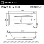 Превью фото №9  Ванна WHITECROSS Wave Slim 160x70 "RELAX" (хром)
