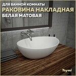 Превью фото №1  Раковина Teymi Раковина Lori 40 накладная, Белая Матовая T50492