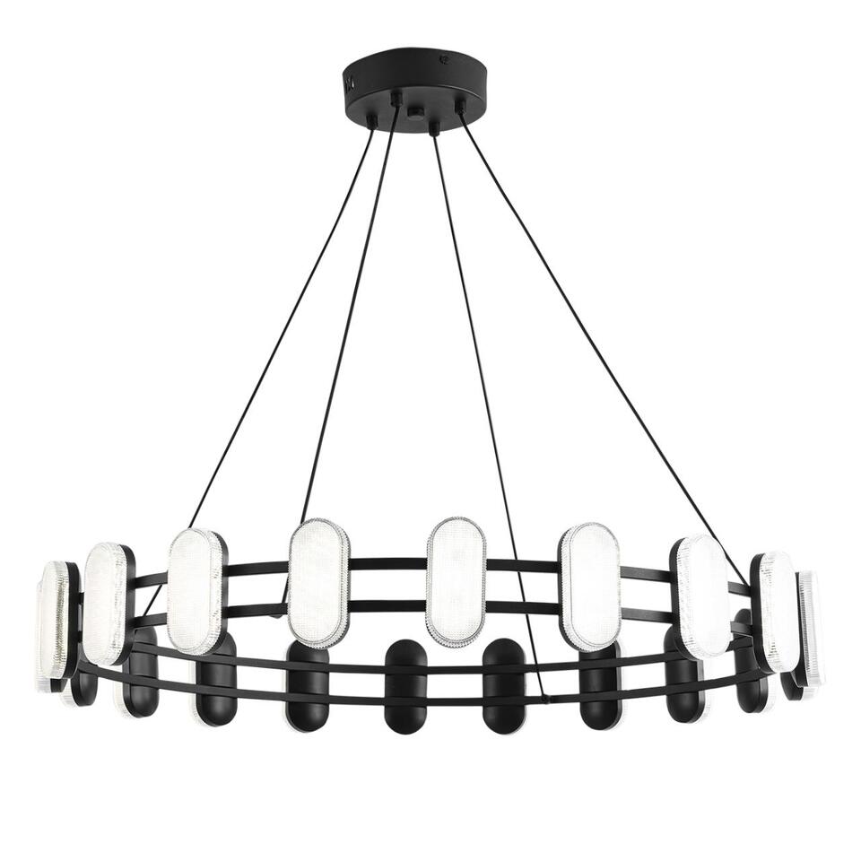 Фото №7  Люстра LUMION 8342/40L LEDIO LN26 226 черный/белый металл/акрил Люстра подвесная LED 40W 4000K 220V OVELA