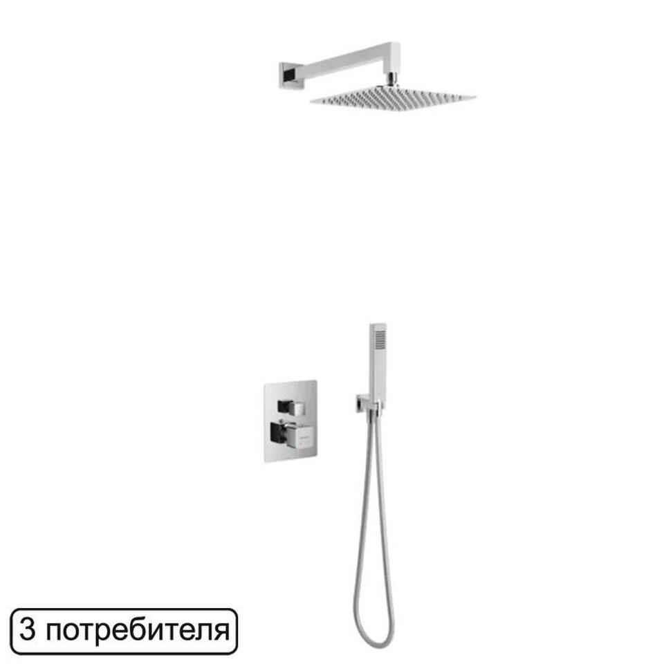 Фото №2  EXCELLENT Термостатическая душевая система скрытого монтажа Keria AREX.SET.2048CR (хром)