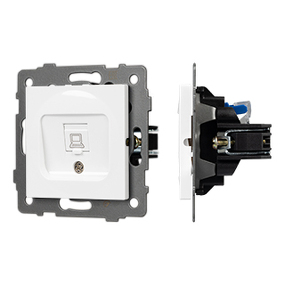 Фото Arlight Механизм компьютерной розетки SCT-MPC1-PL-WH-V (RJ-45, CAT6) ( -)