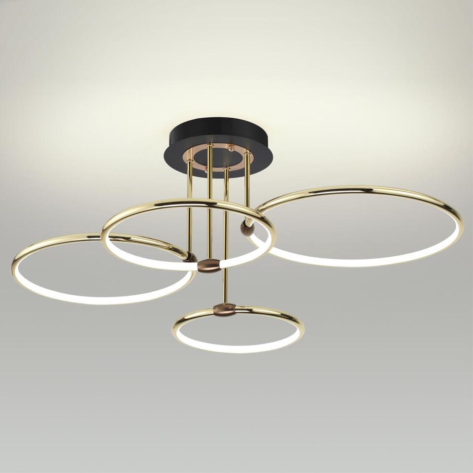 Фото №3  Люстра LUMION 5283/96CL LEDIO LN26 270 золотой, коричневый Люстра потолочная с ПДУ LED 96W 3000-6000K 220V URSULA