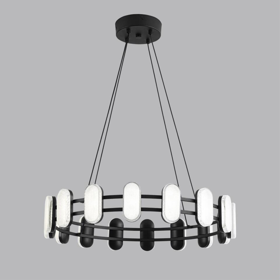 Фото №7  Люстра LUMION 8342/35L LEDIO LN26 226 черный/белый металл/акрил Люстра подвесная LED 35W 4000K 220V OVELA