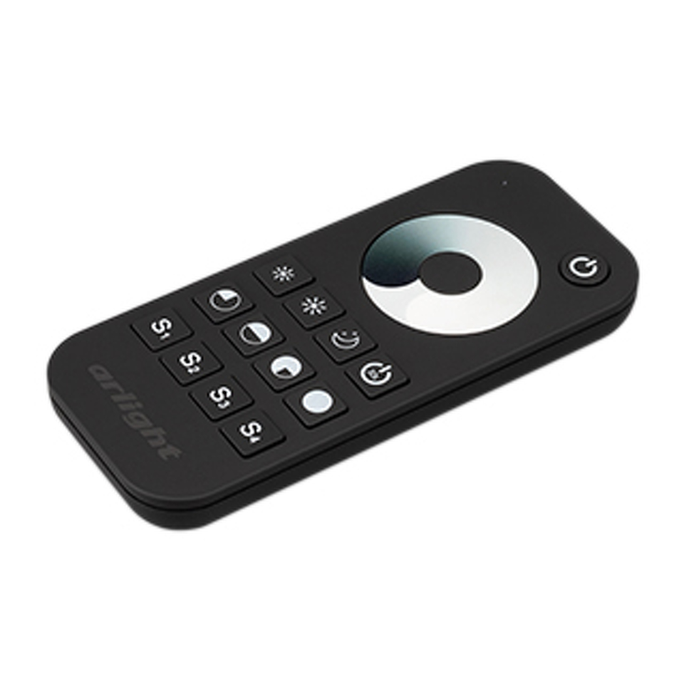 Фото №1  Arlight Пульт SMART-R24-DIM Black (1 зона, 2.4G) ( IP20 Пластик, 5 лет)
