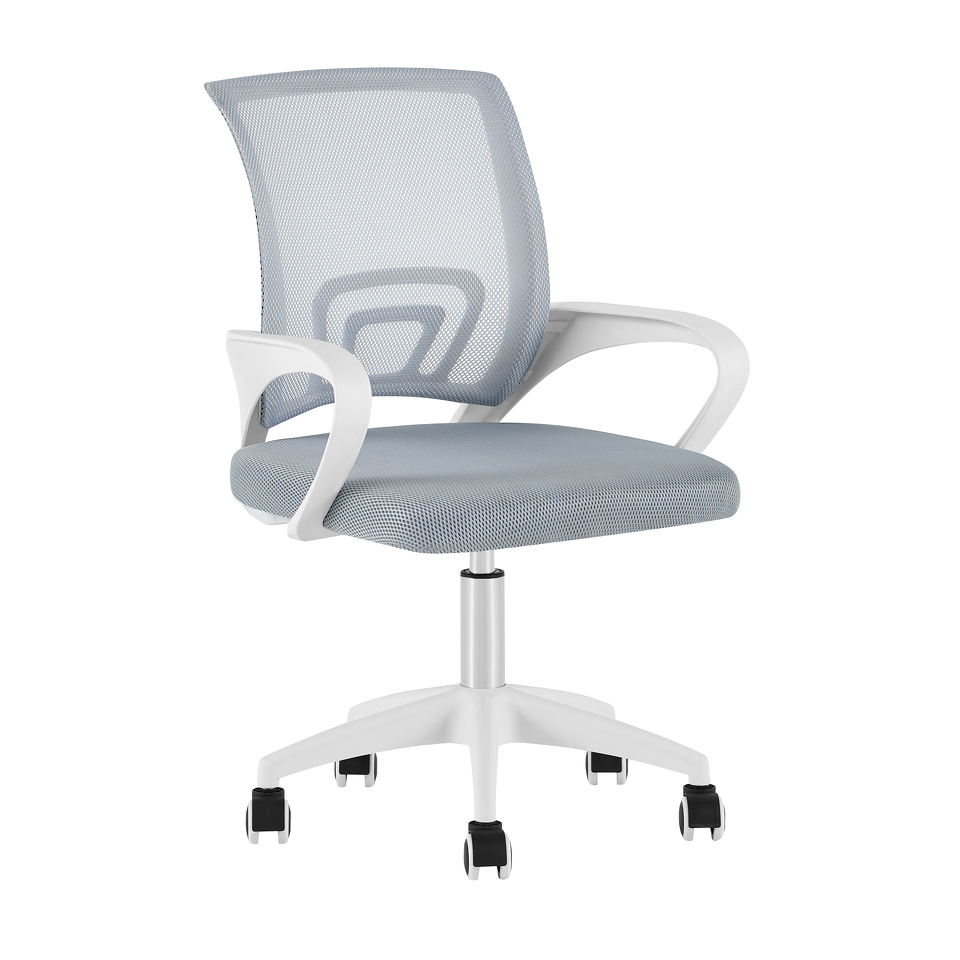 Фото №4  Кресло офисное TopChairs Simple SN серый пластик белый