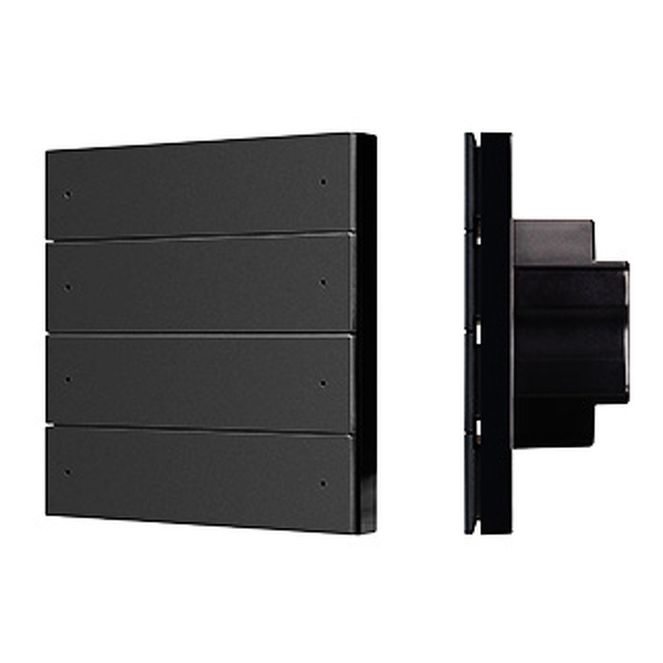 Фото №1  Выключатель IARL INTELLIGENT ARLIGHT Кнопочная панель SMART DALI-301-22-8K-D2-IN Black (BUS, Frameless) ( IP20 Пластик, 5 лет)