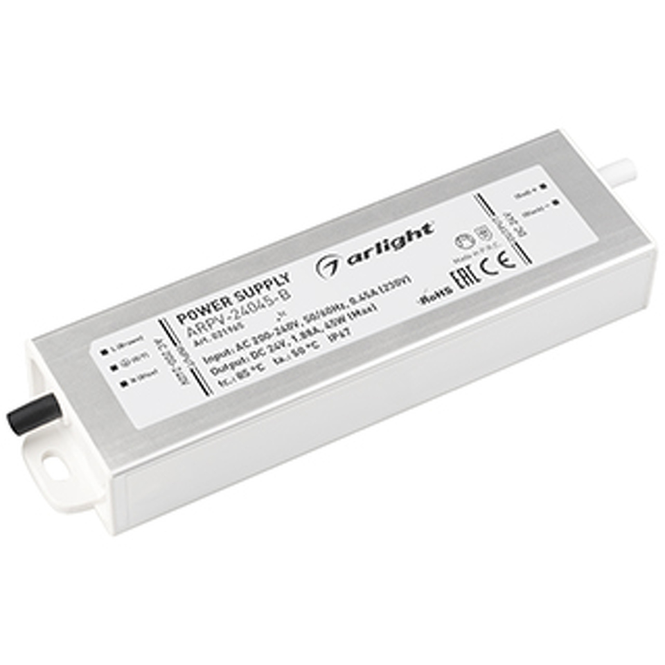 Фото №1  Arlight Блок питания ARPV-24045-B (24V, 1.9A, 45W) ( IP67 Металл, 3 года)