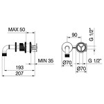 Превью фото №2  783208XX Palazzani Industrial Job внешняя часть смесителя для раковины Шампань шлиф., PVD 88/52Q