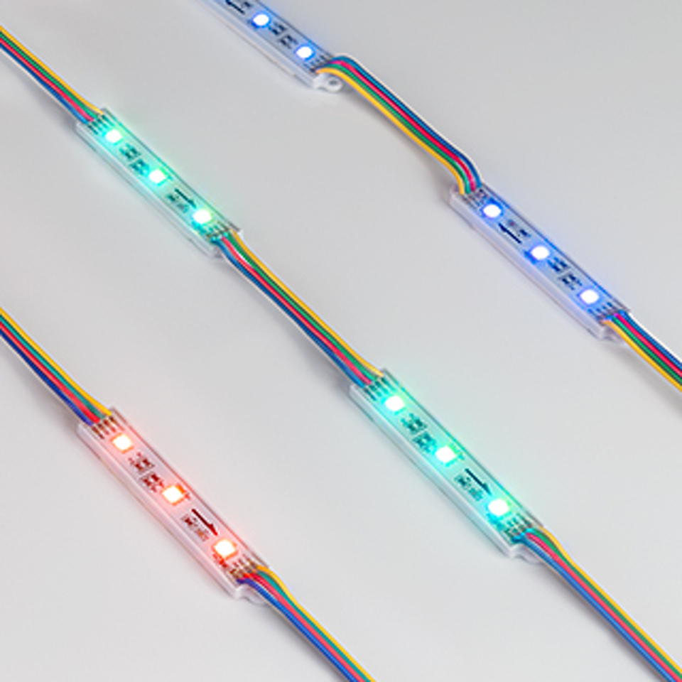 Фото №1  Arlight Модуль управляемый SPI-B3 12V RGB-RAM (0.6W, IP66, 120 deg) ( Пластик, 3 года)