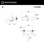 Превью фото №3  Смеситель для ванны WHITECROSS Y Y1230GM (оружейная сталь)