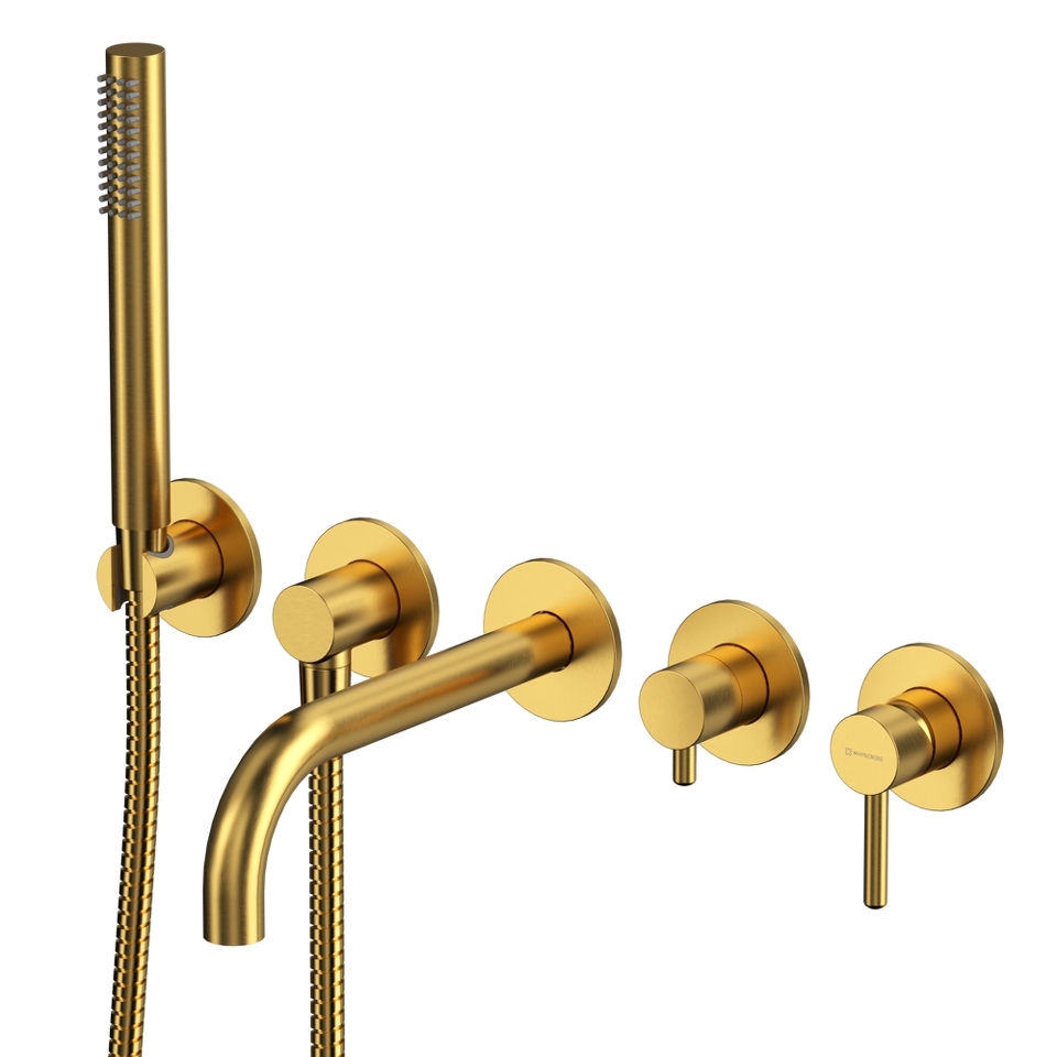 Фото №3  Смеситель для ванны скрытого монтажа WHITECROSS Y Y1240GLB (брашированное золото)
