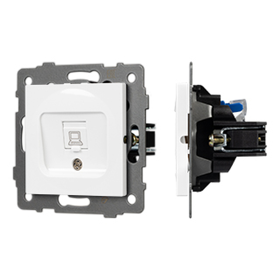 Фото №1  Розетка Arlight Механизм компьютерной розетки SCT-MPC1-PL-WH-V (RJ-45, CAT6) ( -)
