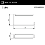 Превью фото №2  Держатель туалетной бумаги WHITECROSS Cubo CU2460GLB (брашированное золото)