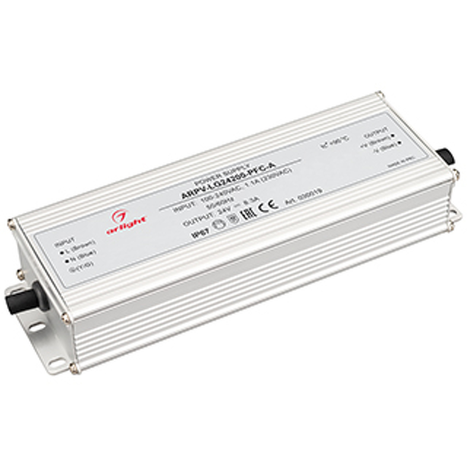 Фото №1  Arlight Блок питания ARPV-LG24200-PFC-A (24V, 8.3A, 200W) ( IP67 Металл, 5 лет)