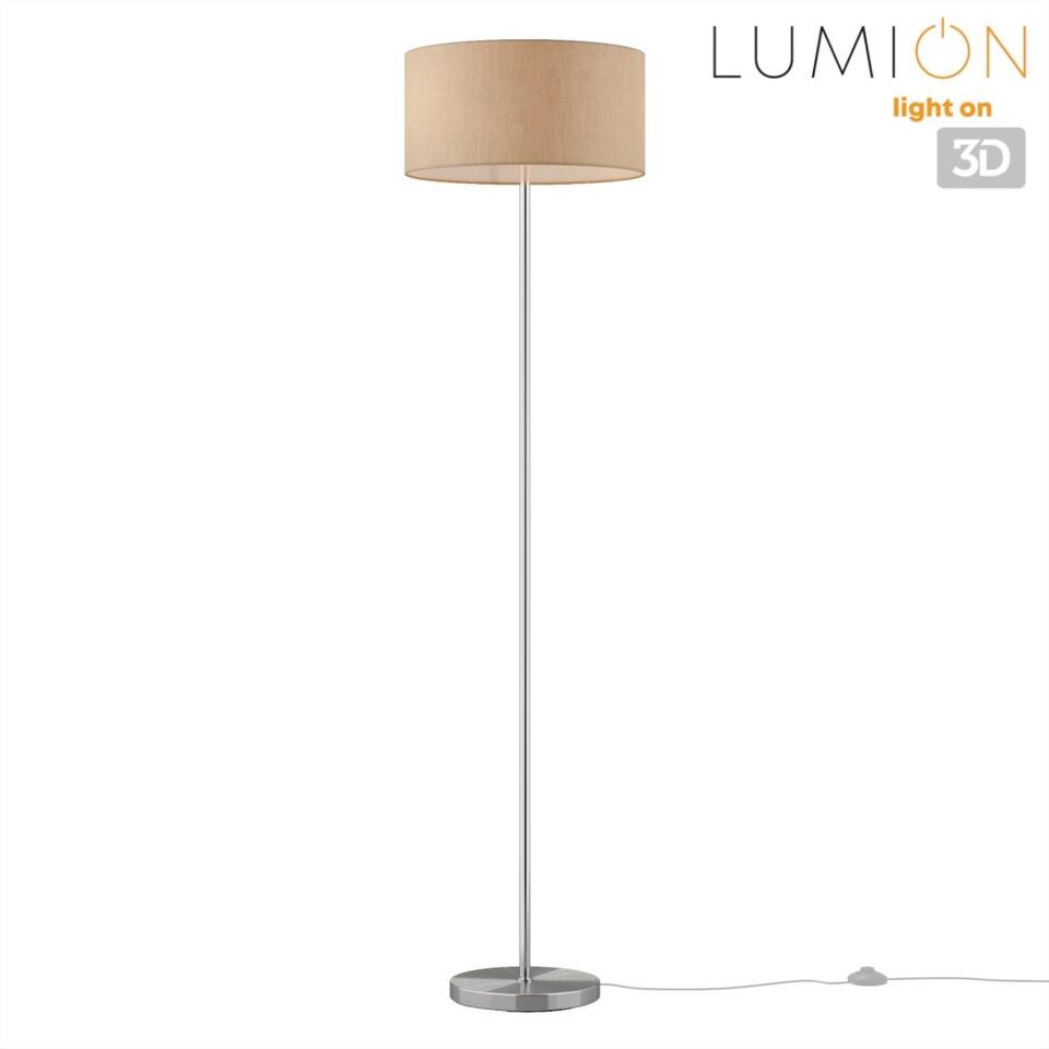 Фото №10  Торшер LUMION 8250/2F MODERNI LN26 527  никель/бежевый, металл/текстиль Торшер Е27 2*60W 220V NIKKI