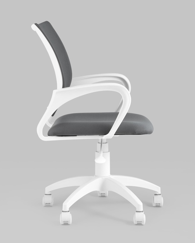 Фото №9  Кресло Кресло офисное Topchairs ST-BASIC-W серая ткань крестовина белый пластик