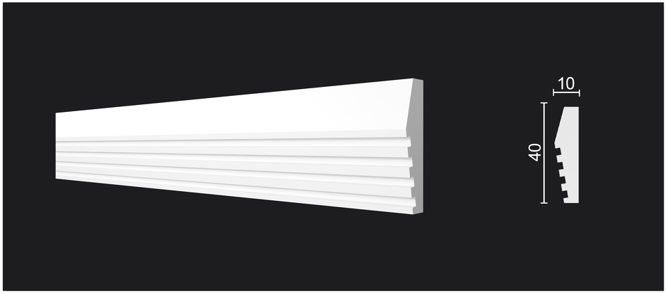 Фото №4  Молдинг Decor-dizayn DD619/Молдинг (40х10x2000мм)/65, шт
