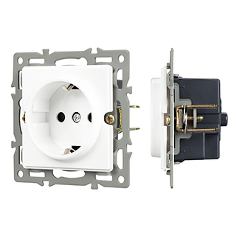 Фото №1  Розетка Arlight Механизм электрической розетки SCT-GP-MEU-PL-WH (250V, 16A) ( -)