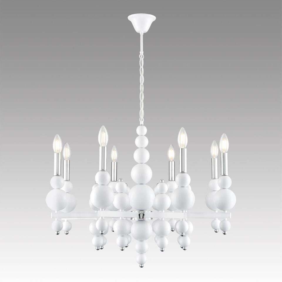 Фото №10  Люстра LUMION 8260/8 MODERNI LN26 126 белый/хром, металл Люстра E14 8*40W 220V NANA