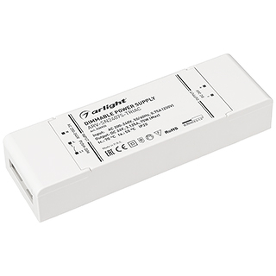 Фото №1  Arlight Блок питания ARV-SN24075-TRIAC (24V, 3.125A, 75W) ( IP20 Пластик, 3 года)