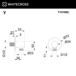 Превью фото №2  Угловой соединительный элемент WHITECROSS Y1018BL (черный мат)