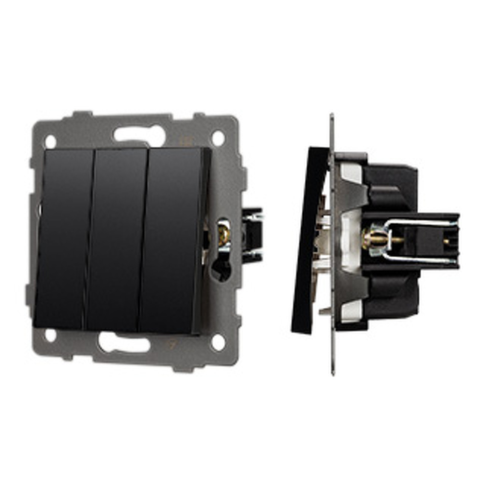 Фото №1  Arlight Механизм выключателя трехклавишный непроходной SWT-MK03-PL-BK-V (250V, 10A) ( -)
