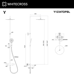 Превью фото №3  Термостатическая система для ванны наружного монтажа WHITECROSS Y Y1234TOPBL (черный мат)