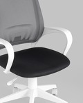Превью фото №9  Кресло Кресло офисное TopChairs ST-BASIC-W серый крестовина пластик белый
