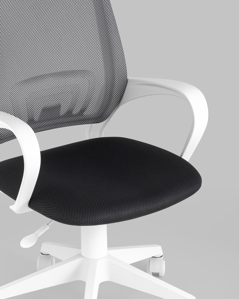 Фото №9  Кресло Кресло офисное TopChairs ST-BASIC-W серый крестовина пластик белый
