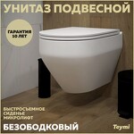 Превью фото №1  Унитаз Teymi Унитаз подвесной Demi безободковый, сиденье Дюропласт микролифт T40208