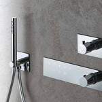 Превью фото №3  SD017AXX AQUAelite SPA Home душевой гарнитур для коллекции SPA home, из стекла и латуни Никель шлифованный, 07Q