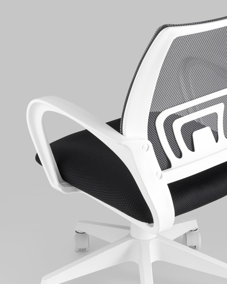 Фото №9  Кресло Кресло офисное TopChairs ST-BASIC-W серый крестовина пластик белый