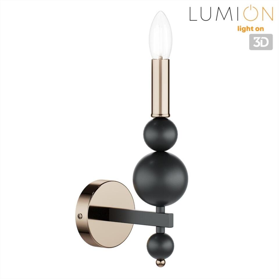 Фото №10  LUMION 8106/1W MODERNI LN26 130 черный/золото, металл Бра E14 1*40W 220V NANA