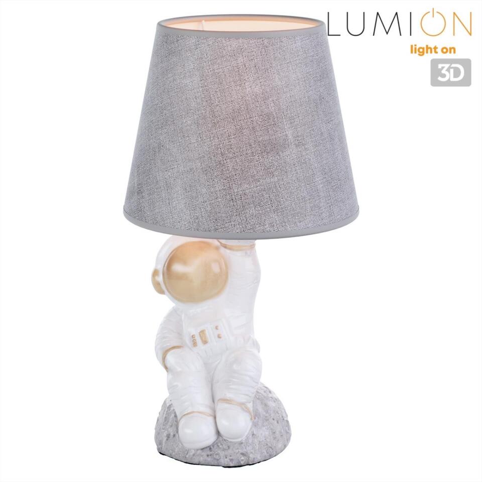 Фото №8  Настольная лампа LUMION 8208/1T MODERNI LN26 513 белый/серый, керамика/текстиль Настольная лампа Е27 1*60W 220V ATLAS