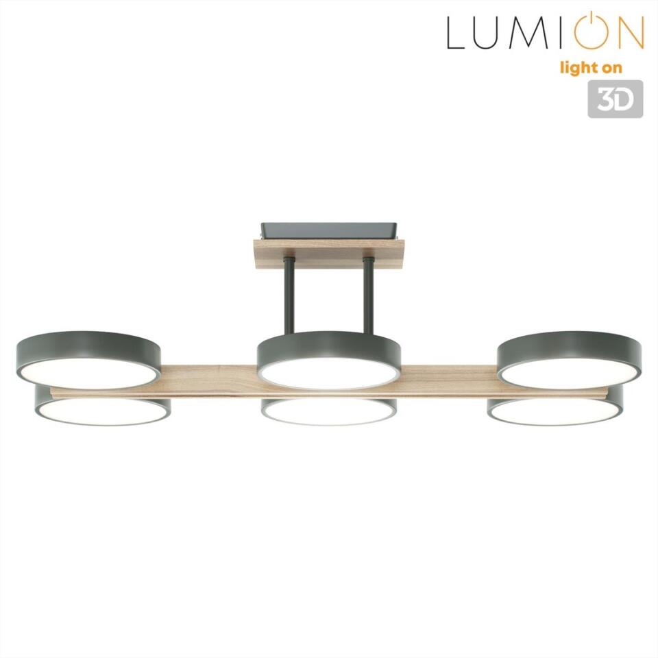Фото №9  LUMION 8031/108CL LEDIO LN26 345 серый, дерево/металл/акрил Потолочный светильник LED 108W 3000/4000/6000К 220V PLATO