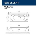 Превью фото №3  Ванна EXCELLENT Oceana 180x80 "LINE" (бронза)