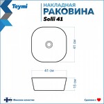 Превью фото №3  Раковина Teymi Раковина Solli 41 artceramic, накладная, белая T50203