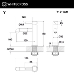 Превью фото №3  Смеситель для умывальника WHITECROSS Y Y1211GM (оружейная сталь)